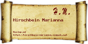 Hirschbein Marianna névjegykártya